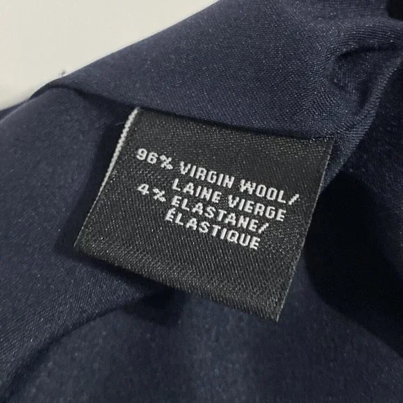 Lafayette 148 New York Blazer Womens 10 Blue Wool Blend Three Button Long Sleeve - Picture 6 of 8